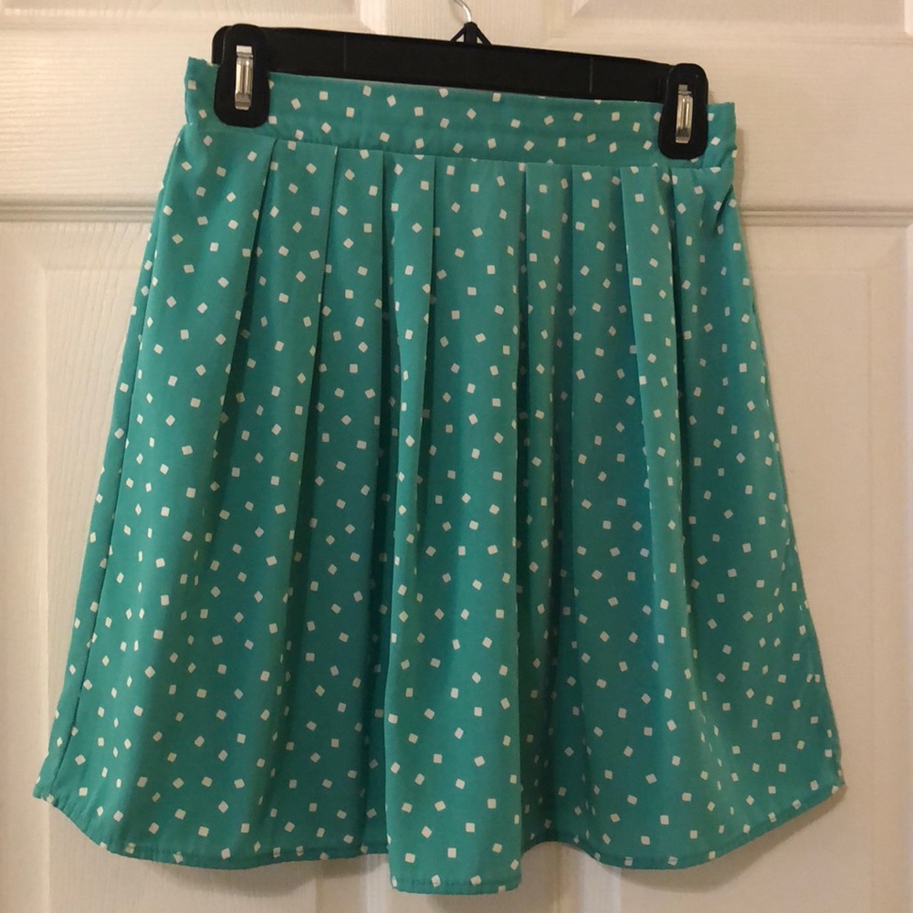 Teal & White Flowy Skirt - Sz S